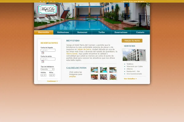Sitio web realizado para Hotel María del Carmen